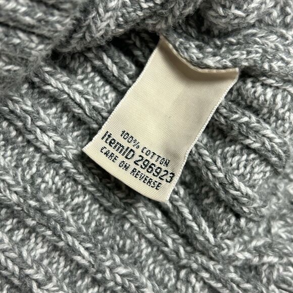 Vintage L.L. Bean Sweater Womens Medium Chunky Cable Knit Pullover Grey LL Slim - Picture 7 of 10